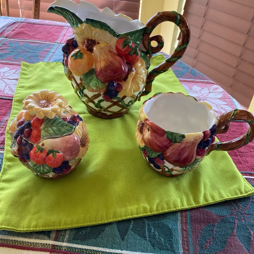 Colorful Fruit-Themed Serveware Set